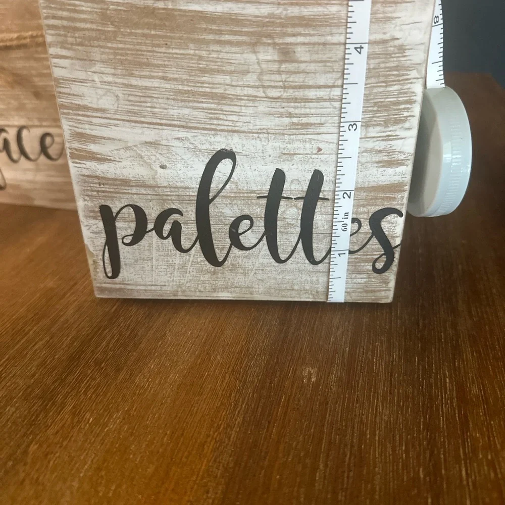 Rustic Wood Makeup Organizer Set 3pc Brushes, Face, Palettes Farmhouse Decor